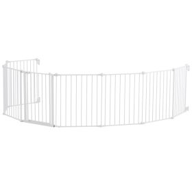 Baby Gate, 192 Inches Extra Wide, 28 Inches High 8-Panel Foldable Dog Gate, for Child Pet Security, One-Hand Open